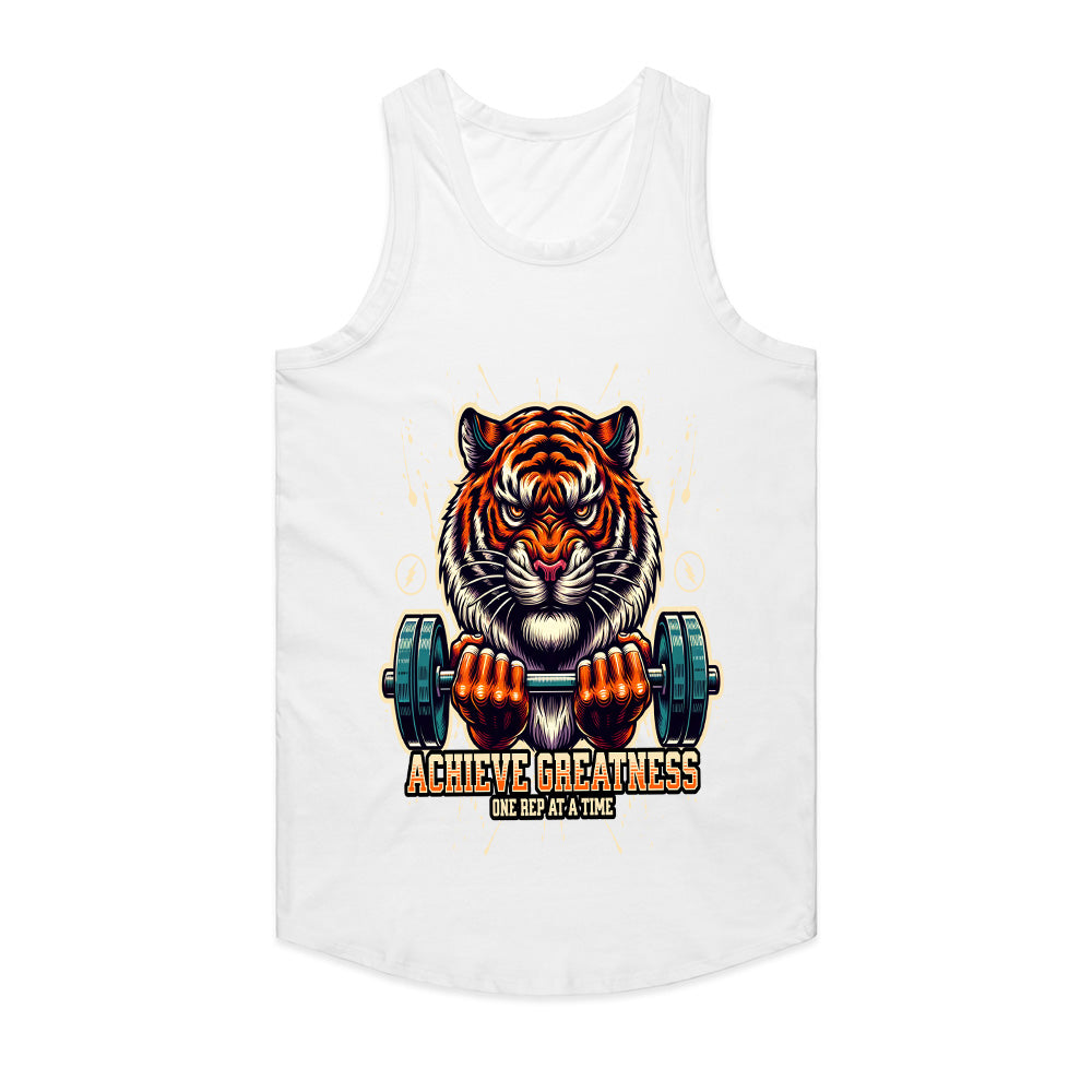 "Achieve Greatness" Tiger Gym T-Shirt – Fierce Motivation for Fitness Warriors
