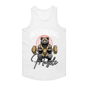 "Installing Muscle" Funny Powerlifting Bear Gym T-Shirt