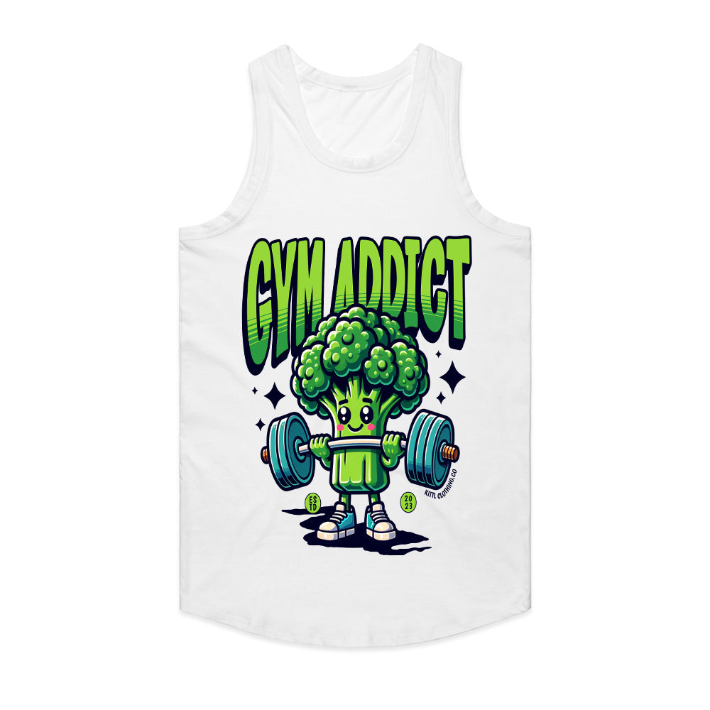 "Gym Addict" Cute Broccoli Workout T-Shirt – Fun & Motivational Fitness Tee