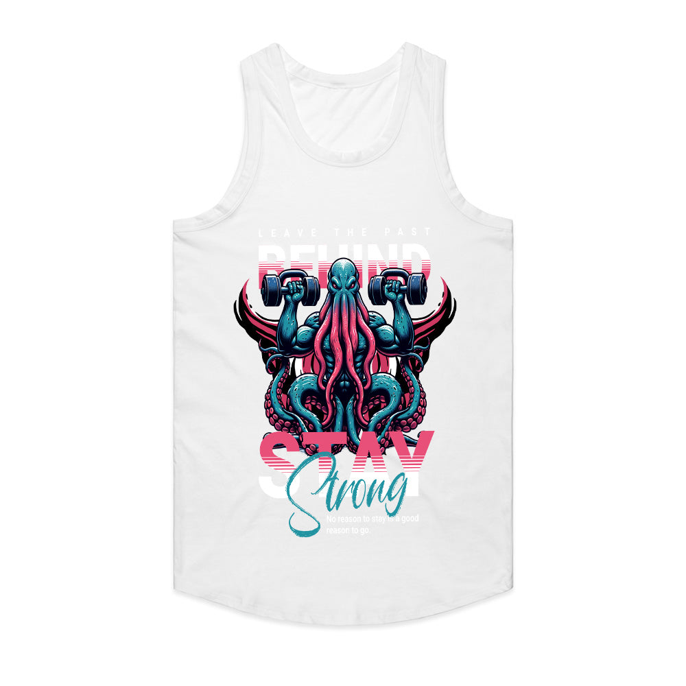 "Leave the Past Behind, Stay Strong" Motivational Octopus Workout T-Shirt