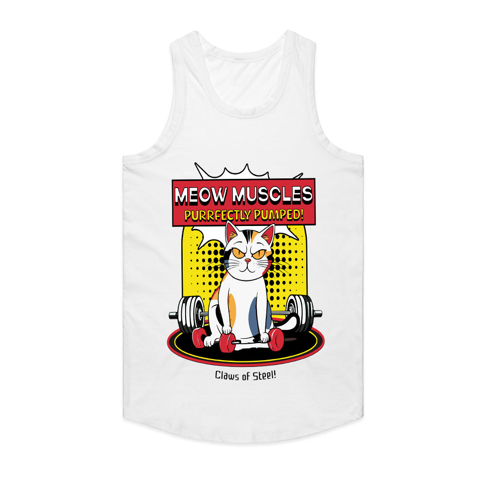 "Meow Muscles" Funny Gym Cat T-Shirt – Purrfectly Pumped!