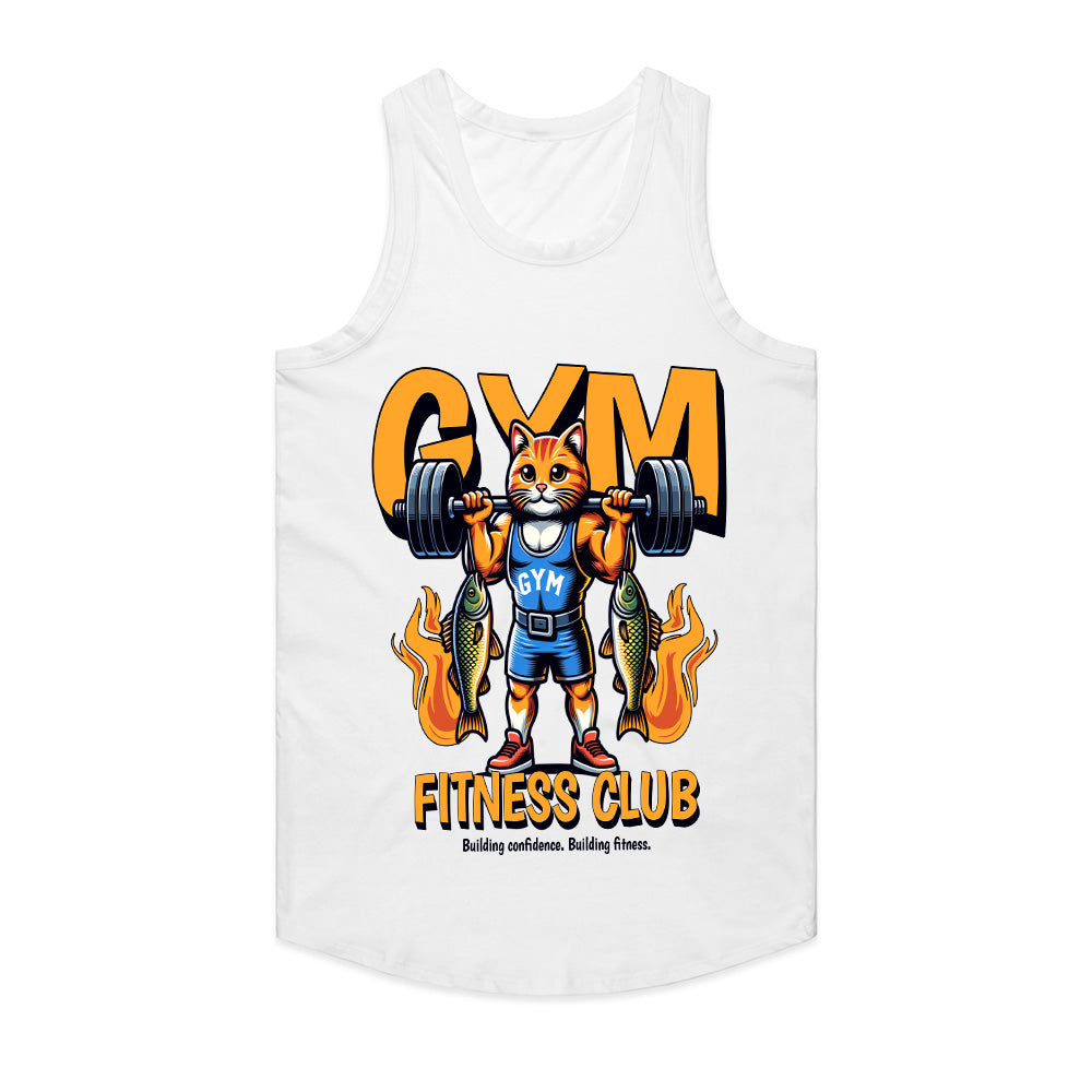 "Gym Fitness Club" Power Cat Weightlifting T-Shirt – Bold & Motivational