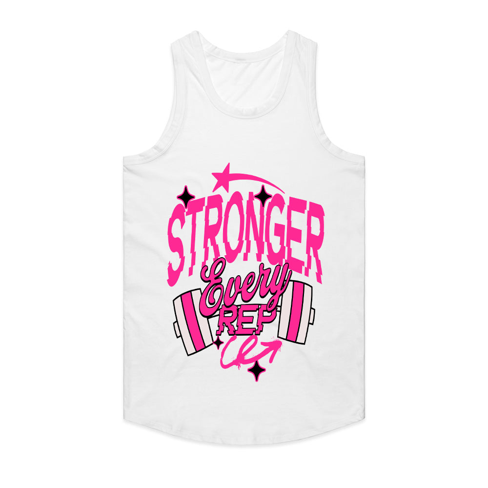 "Stronger Every Rep" Women's Motivational Gym T-Shirt – Lift, Grow, Conquer