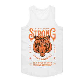 "Find Your Strong" Tiger-Themed Motivational Gym T-Shirt – Strength, Power, and Growth