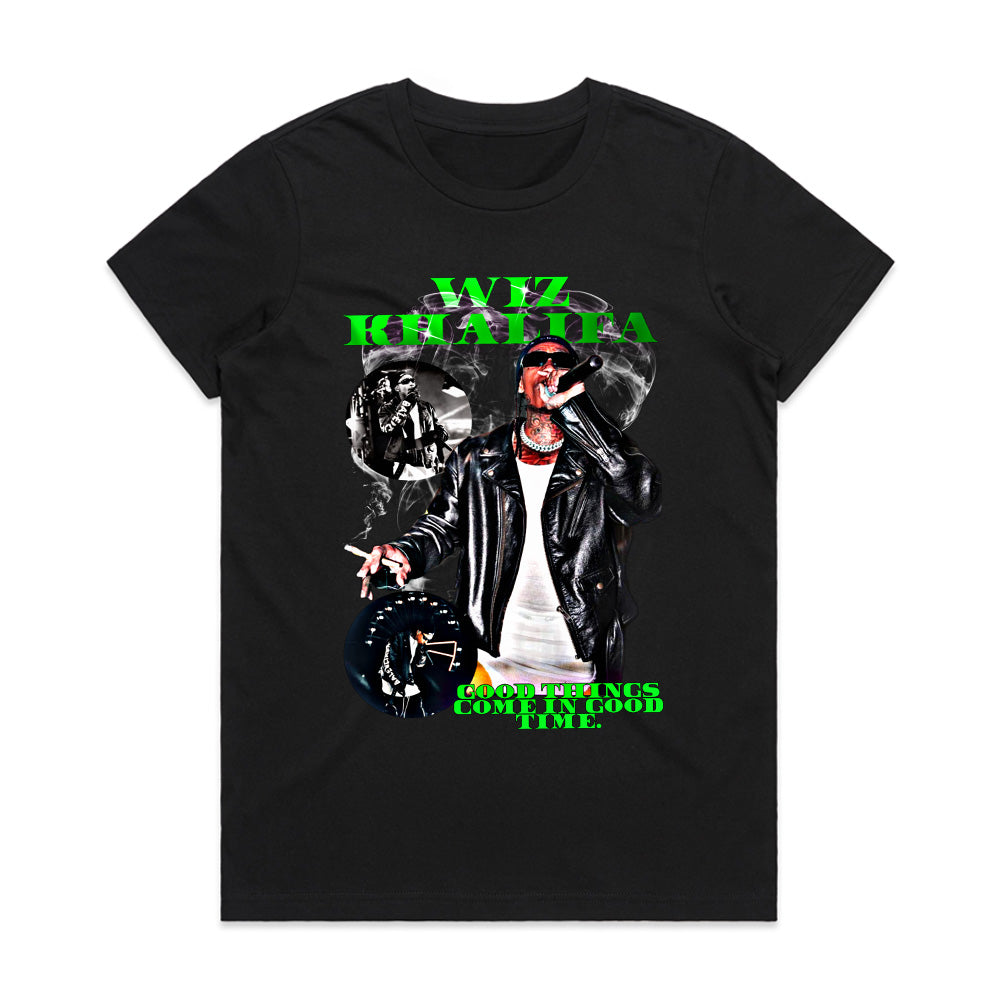 Wiz Khalifa "Good Things Come in Good Time" Concert Graphic Black T-Shirt