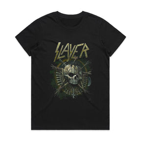 Slayer War Skull T-Shirt – Brutal Thrash Metal Battle Design