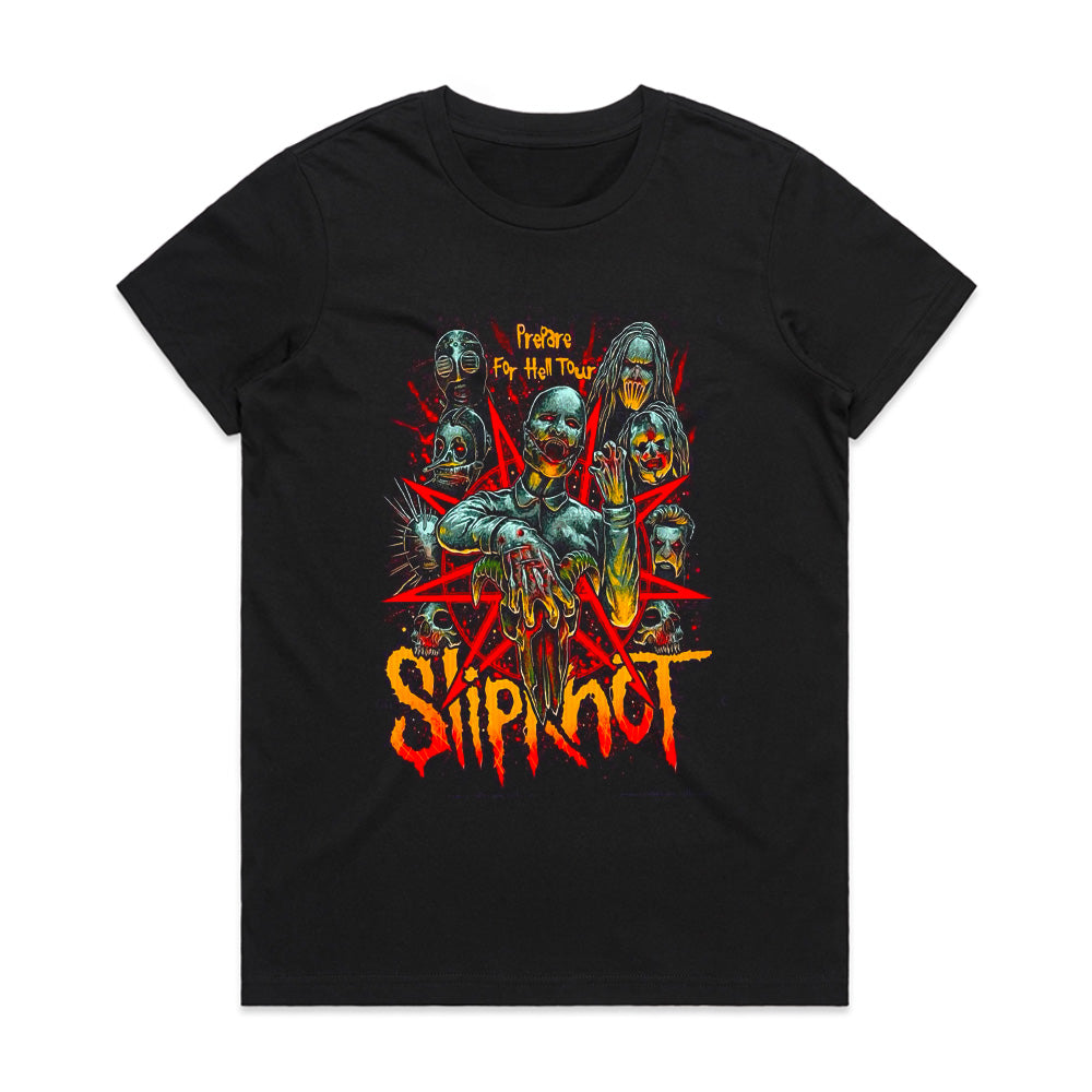 Slipknot "Prepare for Hell Tour" Horror Metal T-Shirt – Dark & Brutal Design