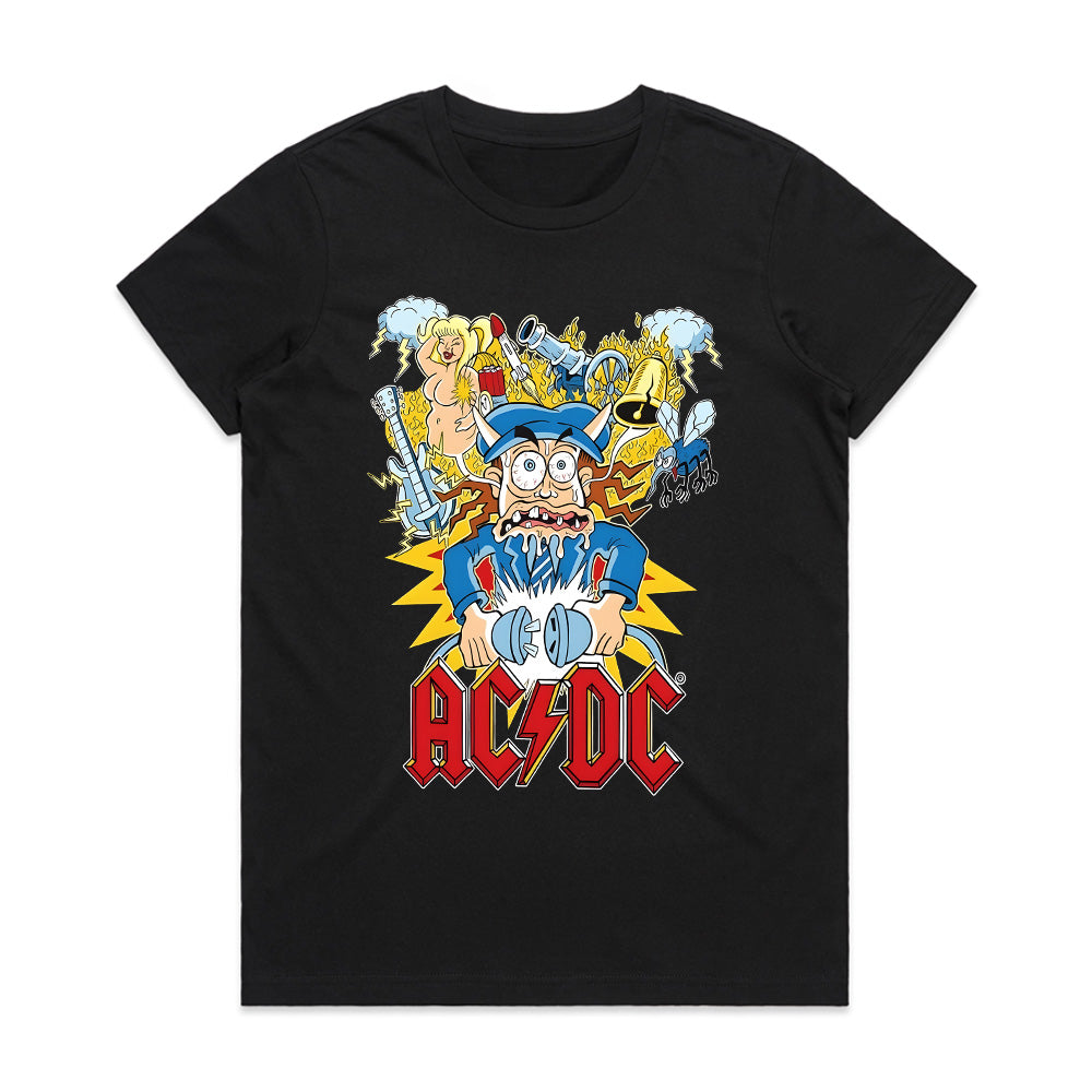 AC/DC Cartoon Chaos Graphic T-Shirt – High Voltage Rock & Roll