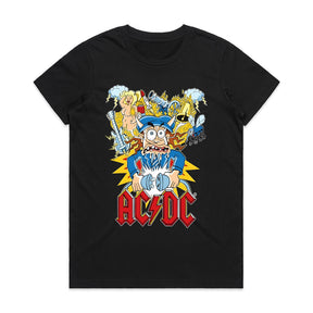 AC/DC Cartoon Chaos Graphic T-Shirt – High Voltage Rock & Roll