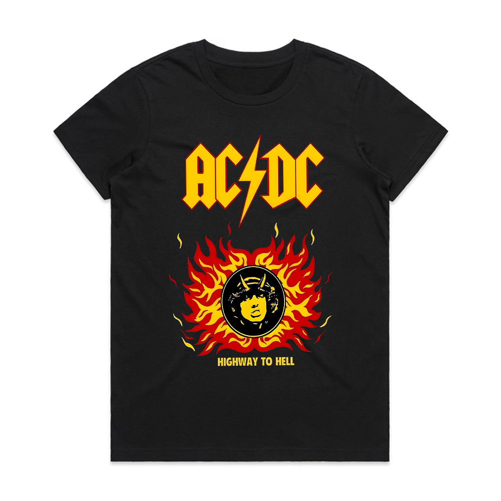 AC/DC "Highway to Hell" Fiery Tribute Graphic T-Shirt