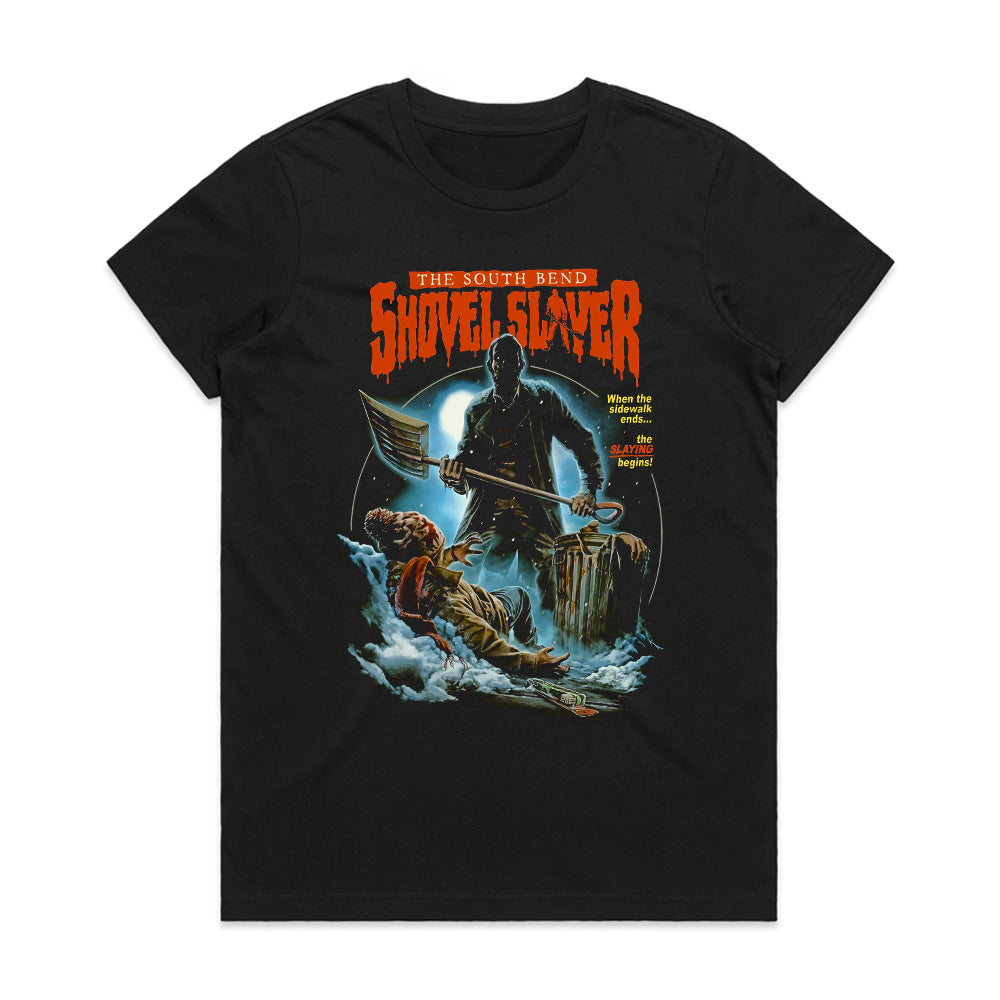 The South Bend Shovel Slayer Horror T-Shirt – Retro Slasher Tribute