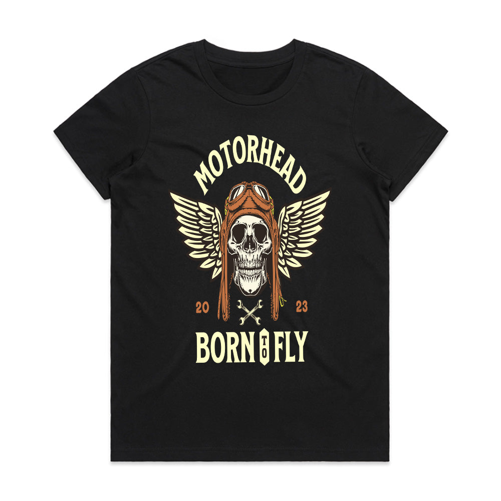 Motorhead – Born to Fly Vintage Aviator Skull T-Shirt