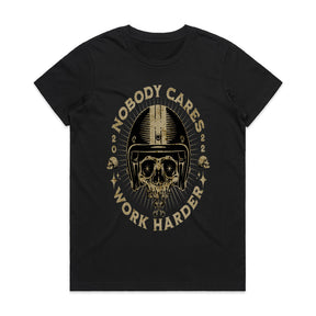Nobody Cares, Work Harder – Skull Rider Motivation T-Shirt