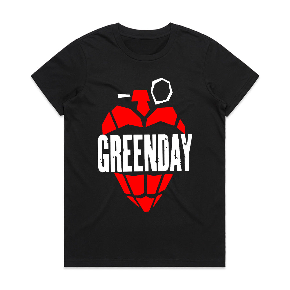 Green Day Broken Heart Grenade Punk Rock T-Shirt