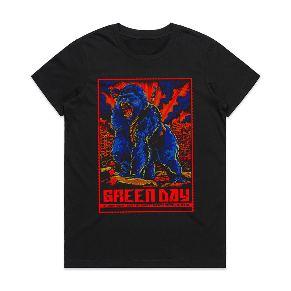 Green Day Rampaging Gorilla Concert Poster T-Shirt