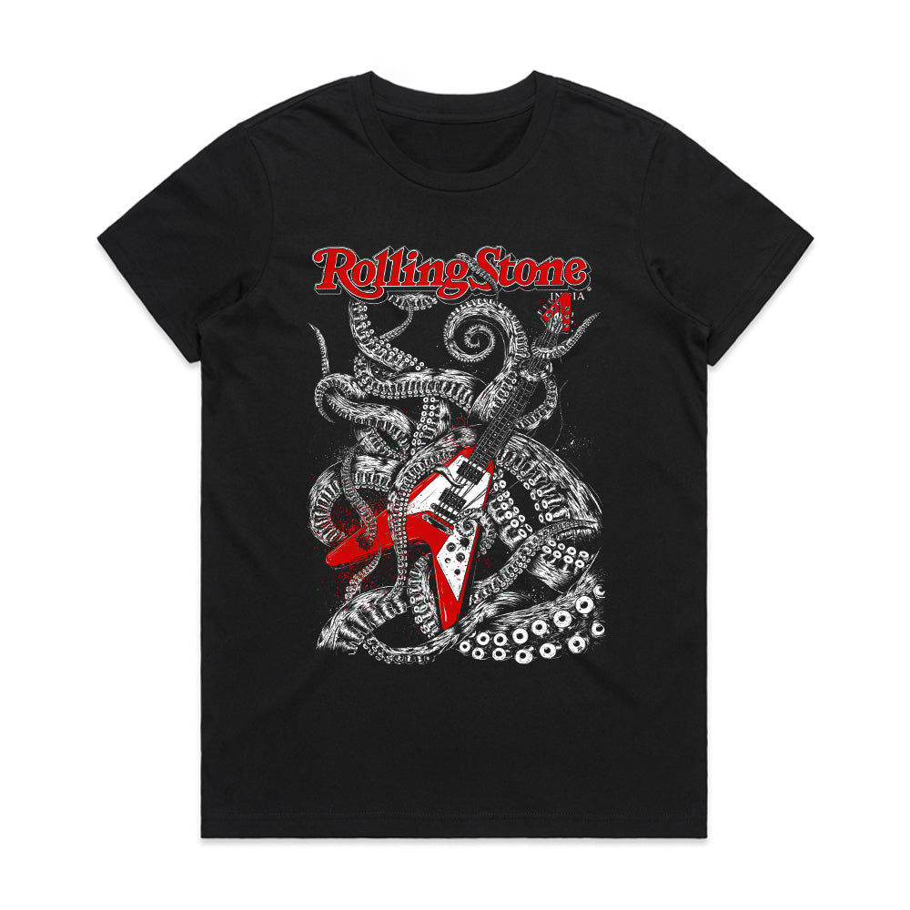 "Rock & Tentacles" Rolling Stone-Inspired Gothic Rock T-Shirt