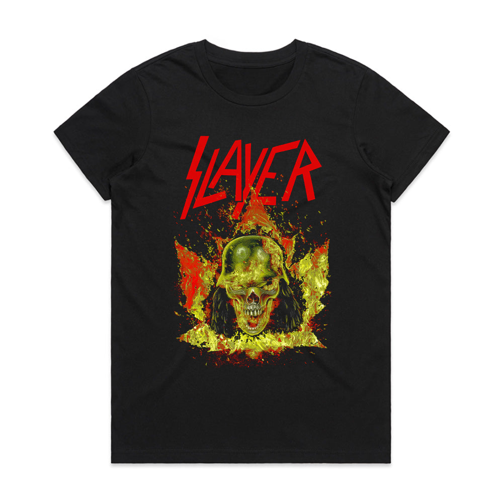 Slayer-Inspired "Burning Skull" Heavy Metal Graphic T-Shirt