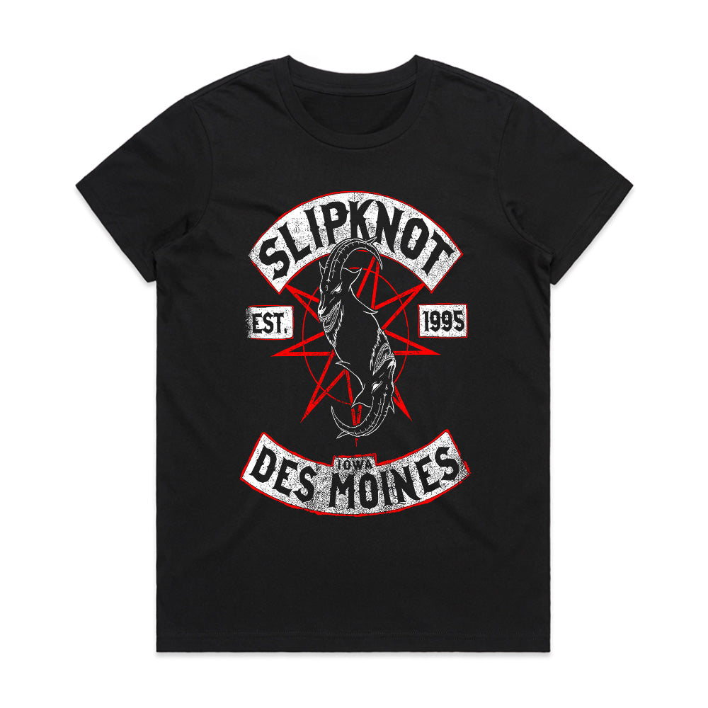 Slipknot "Des Moines, Iowa" Goat Pentagram Heavy Metal T-Shirt