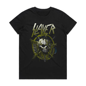 Slayer Skull Warfare T-Shirt – Brutal Metal Battle Design