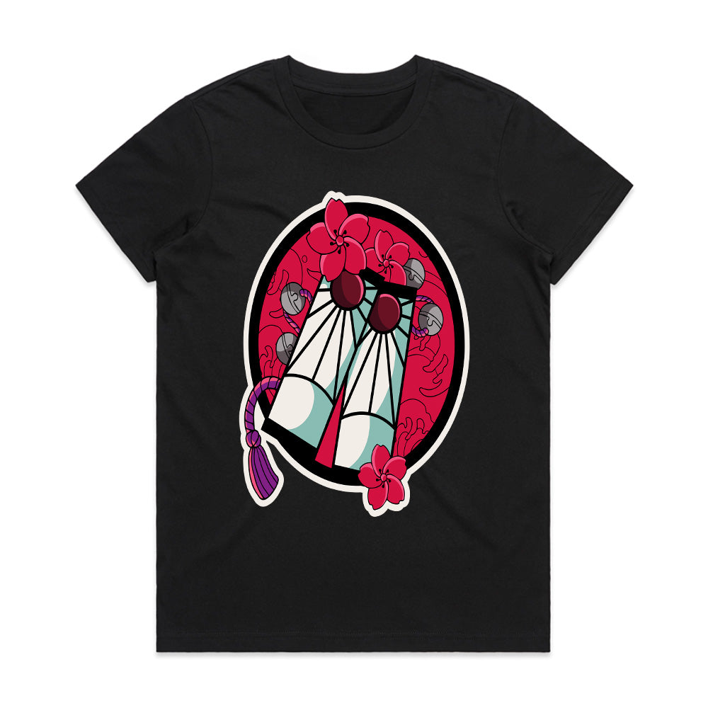 Elegant Demon Slayer Hanafuda Earring T-Shirt – Iconic Samurai-Inspired Aesthetic