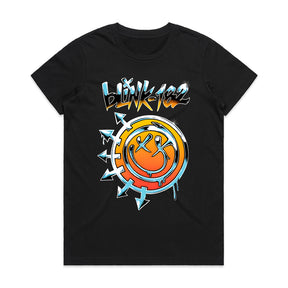 Blink-182 Retro Graffiti Style T-Shirt – Vibrant Logo Design