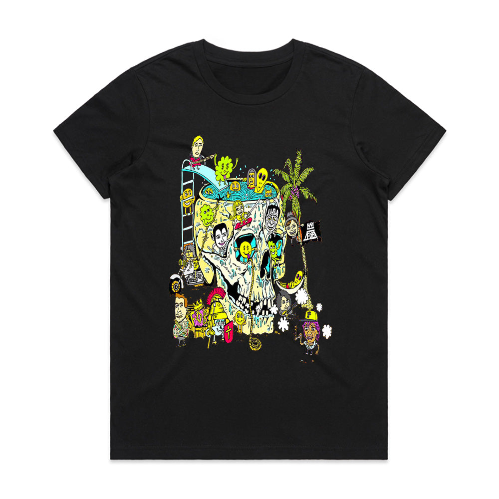 Fall Out Boy "So Much (For) Stardust" Doodle Skull Graphic T-Shirt