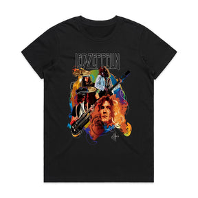 Led Zeppelin Classic Rock T-Shirt – Colorful Vintage Band Portrait Design