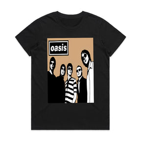 Oasis Retro Band Silhouette T-Shirt – Britpop Legends Tribute