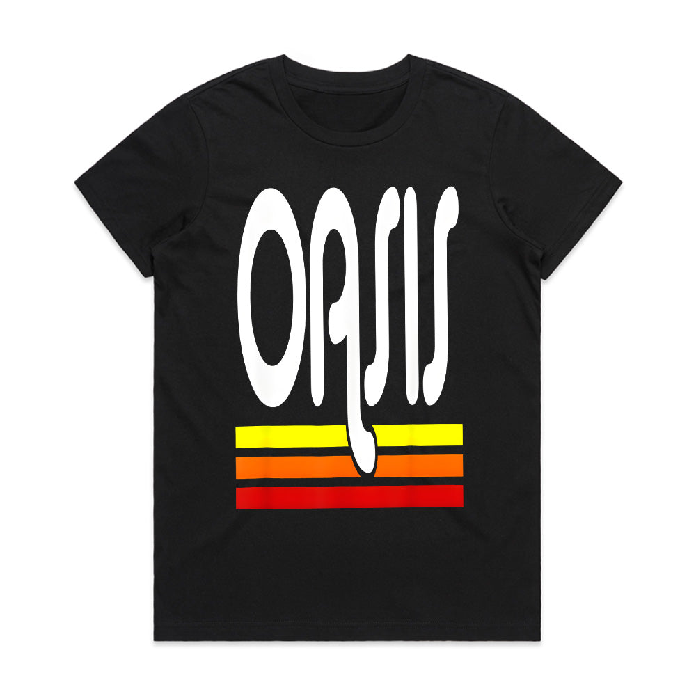 Oasis Retro Sunset Logo T-Shirt – Vintage-Inspired Britpop Tribute