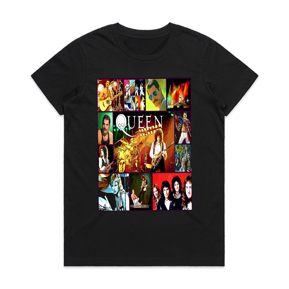 Queen Multi-Image Collage T-Shirt – Ultimate Rock Legends Tribute