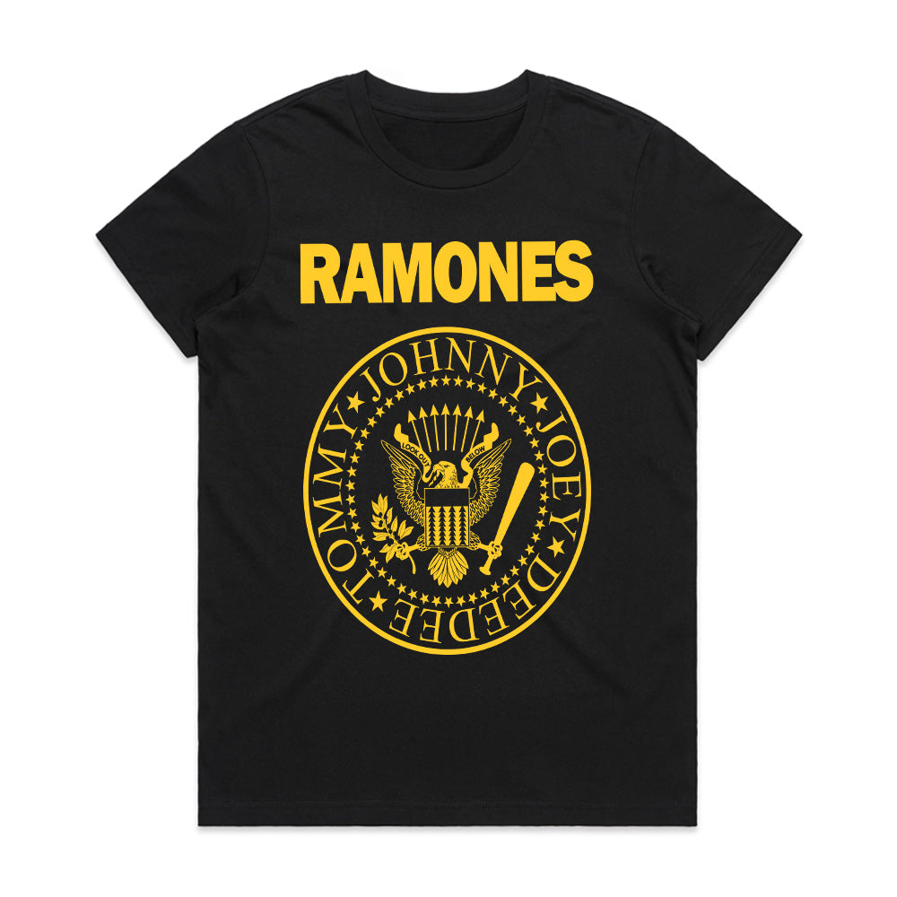 Ramones Classic Logo T-Shirt – Yellow Punk Rock Eagle Emblem Tee