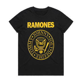 Ramones Classic Logo T-Shirt – Yellow Punk Rock Eagle Emblem Tee