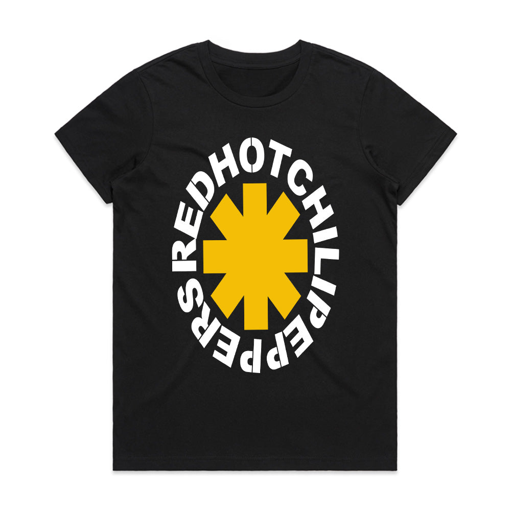 Red Hot Chili Peppers Yellow Asterisk Logo T-Shirt – Classic Rock Band Tee