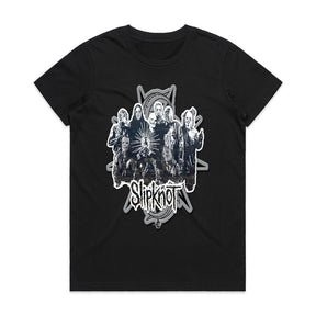 Slipknot Monochrome Band Group T-Shirt – Dark Metal Legacy