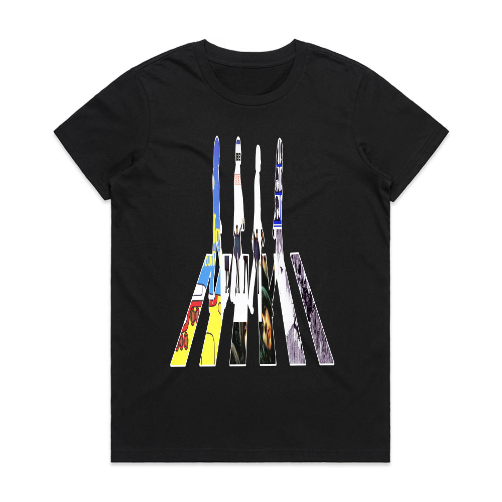 The Beatles "Abbey Road Album Collage" T-Shirt – Artistic Rock Tribute