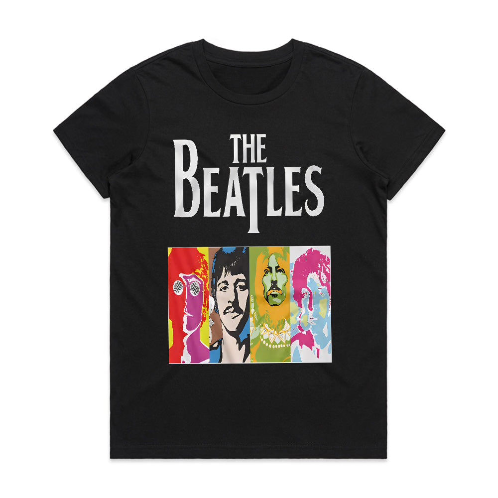 The Beatles "Psychedelic Pop Art" T-Shirt – Vibrant Retro Rock Tribute