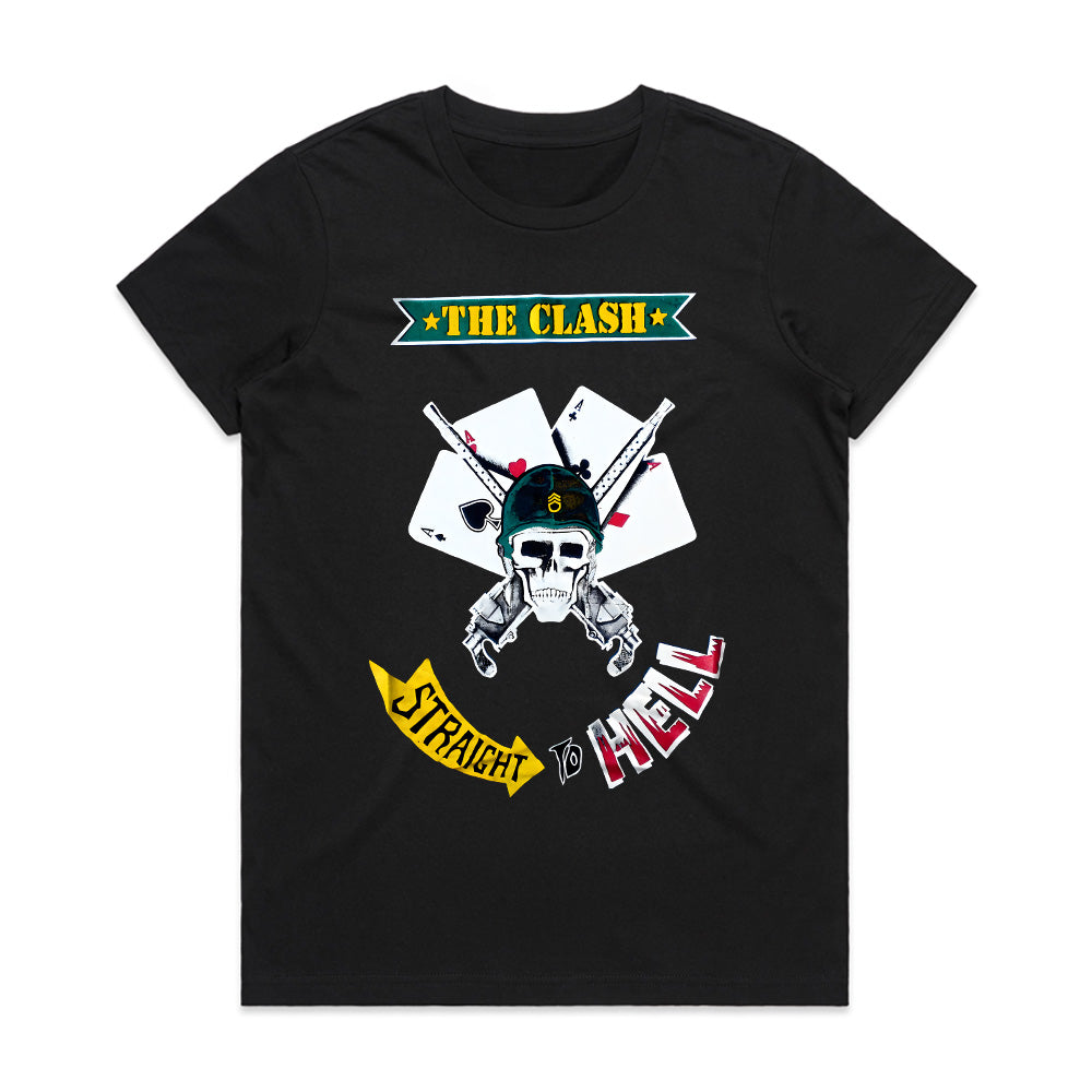 The Clash "Straight to Hell" Skull & Cards Punk Rock T-Shirt
