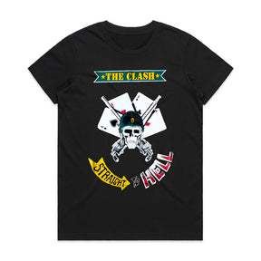The Clash "Straight to Hell" Skull & Cards Punk Rock T-Shirt