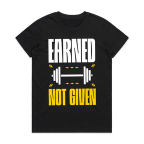 "Earned Not Given" Motivational Gym T-Shirt – Fitness & Workout Apparel
