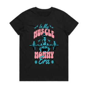 "In My Muscle Mommy Era" Trendy Gym T-Shirt – Strong & Confident