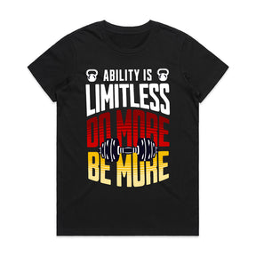 "Ability is Limitless – Do More, Be More" Motivational Gym T-Shirt