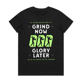 "Grind Now, Glory Later" Motivational Gym T-Shirt – Push Harder, Achieve More