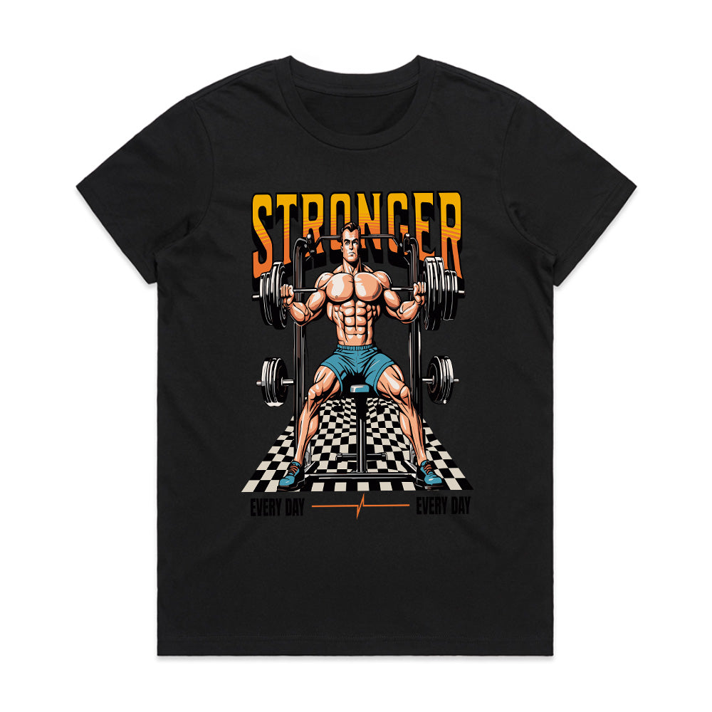 "Stronger Every Day" Gym T-Shirt – Hardcore Fitness & Bodybuilding Motivational Tee