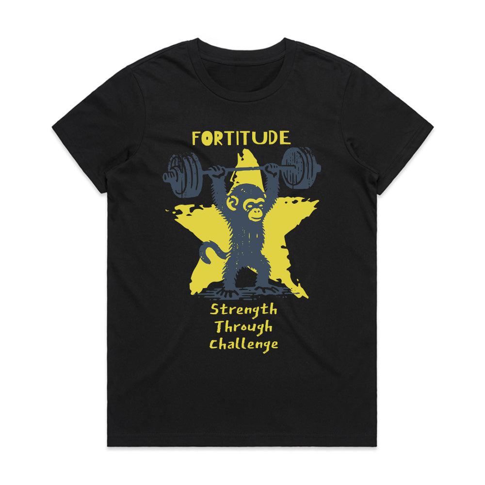 "Fortitude" Gym T-Shirt – Strength Through Challenge Motivational Workout Tee