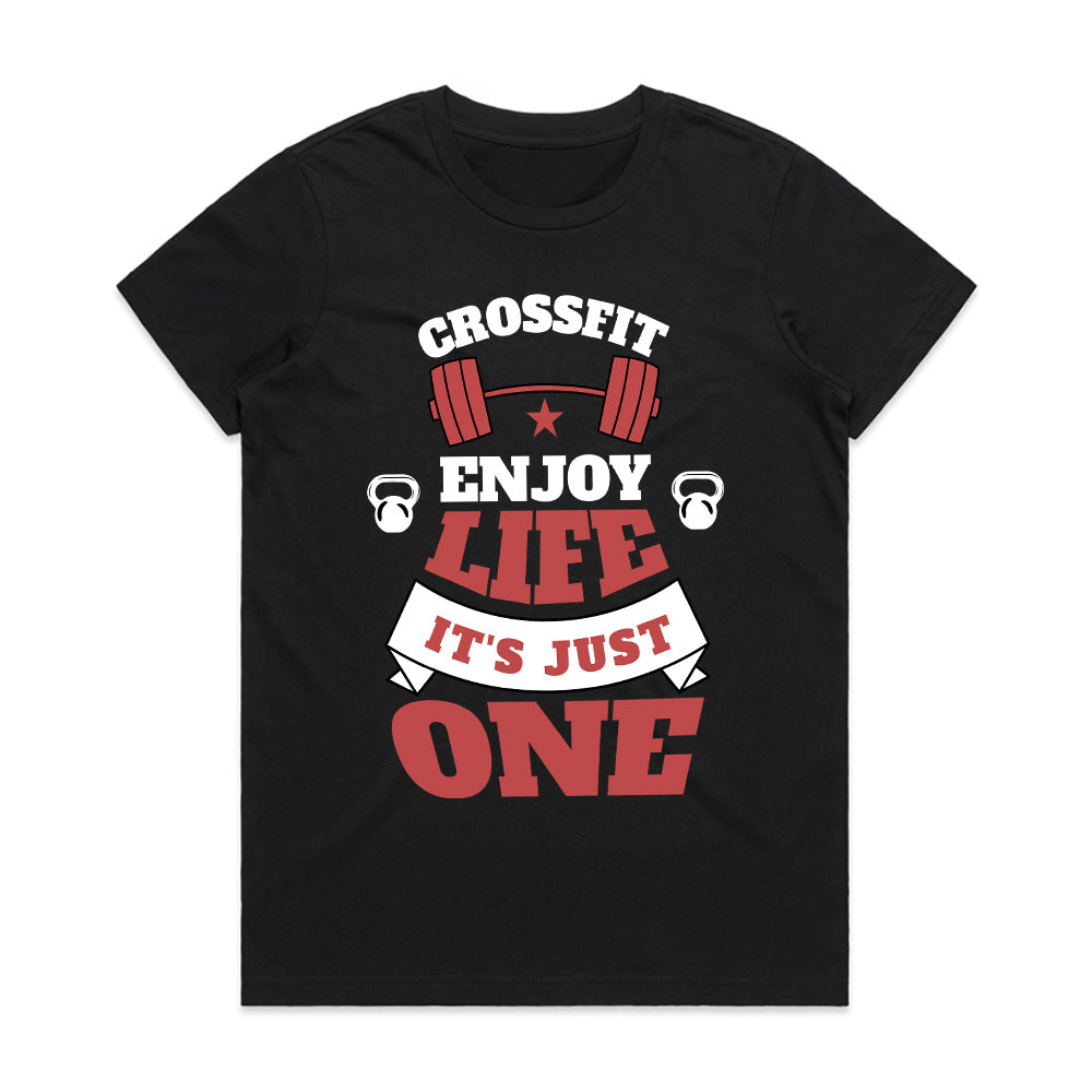 "CrossFit – Enjoy Life, It's Just One" Motivational Workout T-Shirt