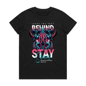 "Leave the Past Behind, Stay Strong" Motivational Octopus Workout T-Shirt