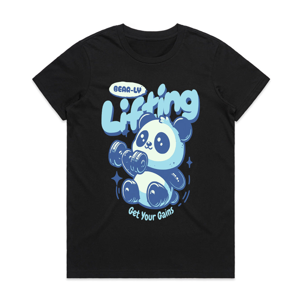 "Bear-ly Lifting" Cute Panda Gym T-Shirt – Get Your Gains!