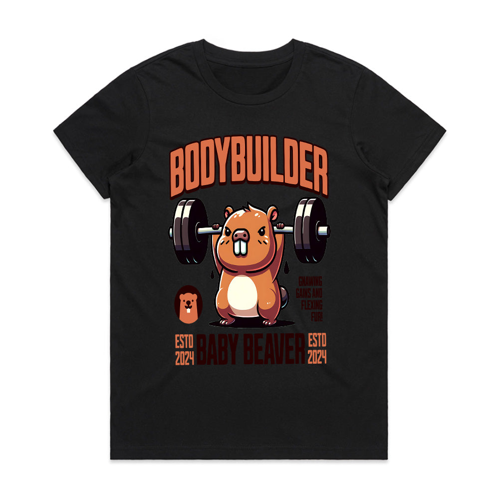 "Bodybuilder Baby Beaver" Funny Gym T-Shirt – Lift Like a Beast
