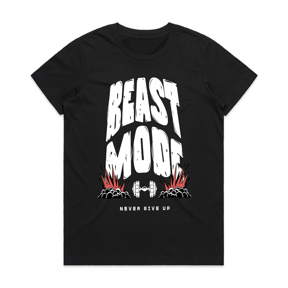 "Beast Mode - Never Give Up" Motivational Gym T-Shirt