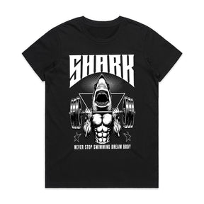 "Shark Mode" Gym T-Shirt – Never Stop Swimming, Dream Body